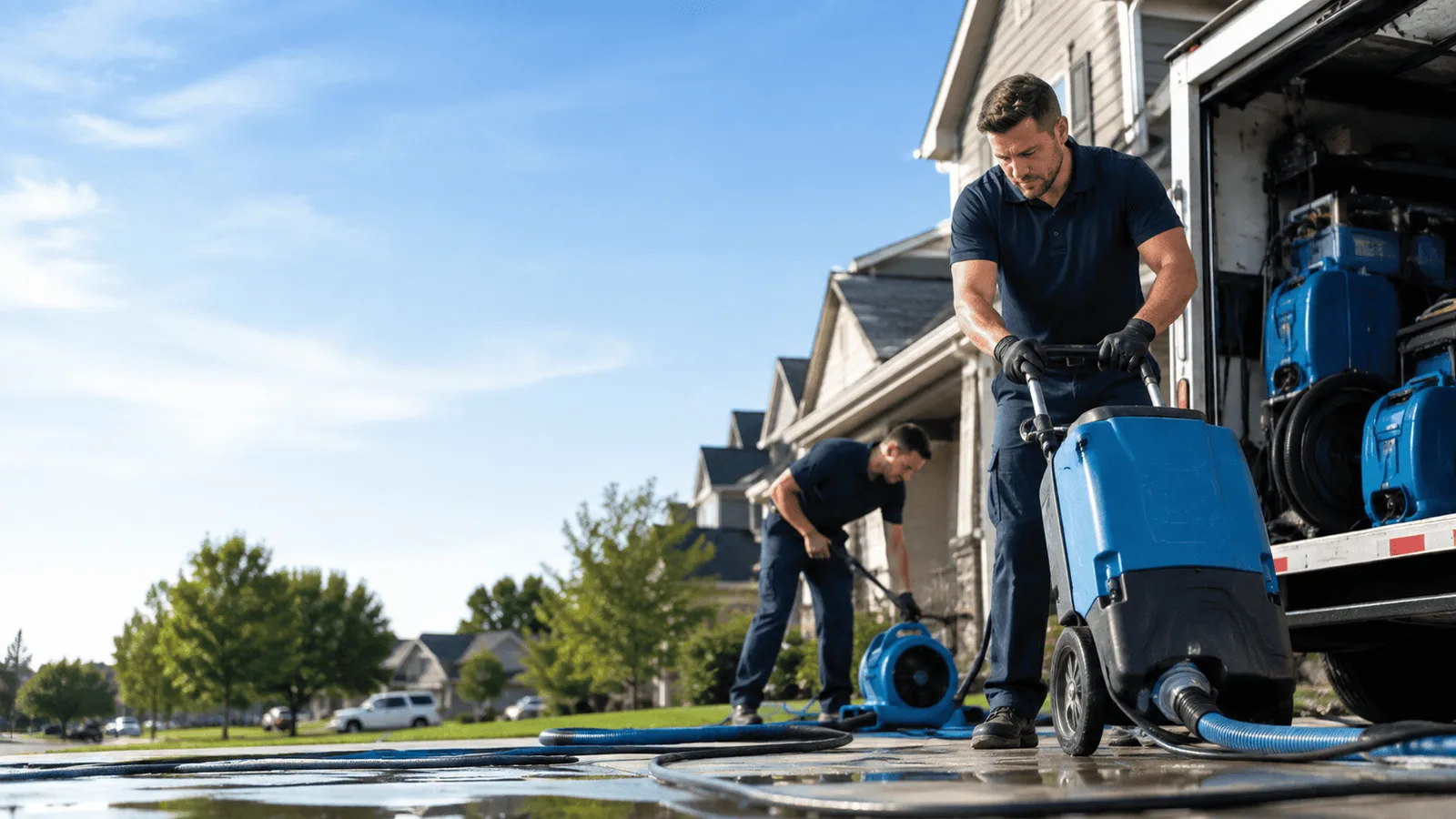 Dehumidification being performed in Bloomsbury, NJ